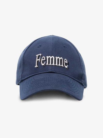 Balenciaga blue Femme embroidered cotton cap | Hats | Browns