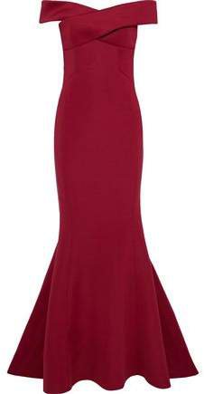 Enico Off-the-shoulder Neoprene Gown