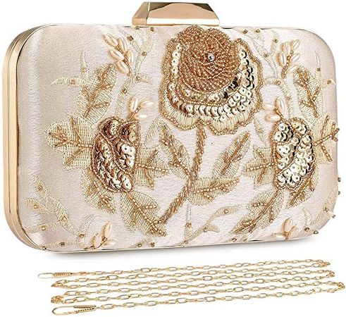 UBORSE Embroidery Sequin Beaded Clutch Purses for Women Evening Bags Formal Party Wedding Purses Prom Cocktail Party Handbags: Handbags: Amazon.com