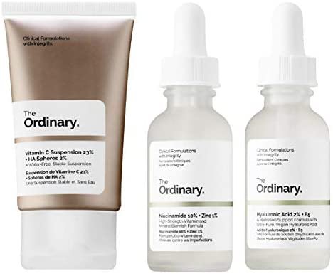 Amazon.com: The Ordinary Facial Treatment Set! Includes Vitamin C Cream, Hyaluronic Acid Serum and Niacinamide Serum! Brightens, Hydrates And Reduces Skin Blemishes! Vegan, Paraben Free & Cruelty Free! : Beauty & Personal Care