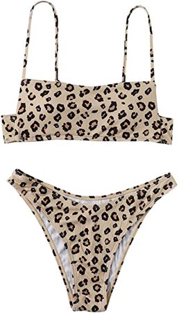 Amazon.com: SweatyRocks Women's 2 Pieces Leopard High Cut Bikini Swimsuit : Clothing, Shoes & Jewelry
