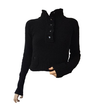 black high neck acrylic sweater