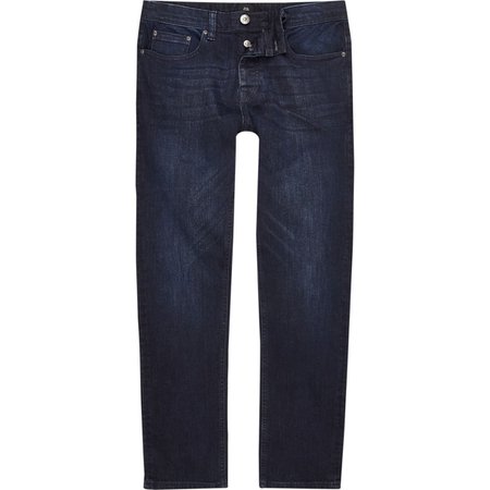 Dark blue slim fit jeans - Slim Jeans - Jeans - men