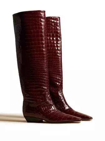 KHAITE The Marfa crocodile-effect Boots - Farfetch