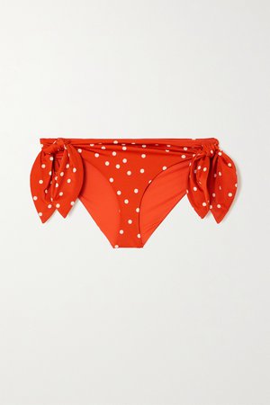 Orange + NET SUSTAIN Fresh Light strapless bow-detailed polka-dot bikini top | Johanna Ortiz | NET-A-PORTER