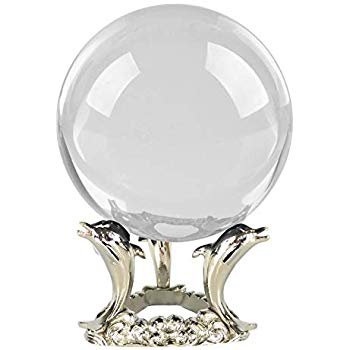 Amazon.com: Amlong Crystal Clear Crystal Ball 110mm (4.2 inch) with Dolphin Stand and Gift Package for Decorative Ball, Lensball Photography, Gazing Divination or Feng Shui, and Fortune Telling Ball: Home & Kitchen