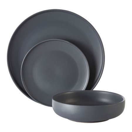 Malmo Slate Grey Dinner Set Stoneware Mugs Plates Bowls Dining Tableware New