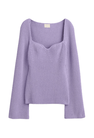 purple knit shirt