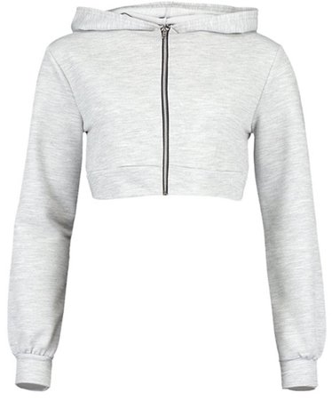 crop grey zip hoodie