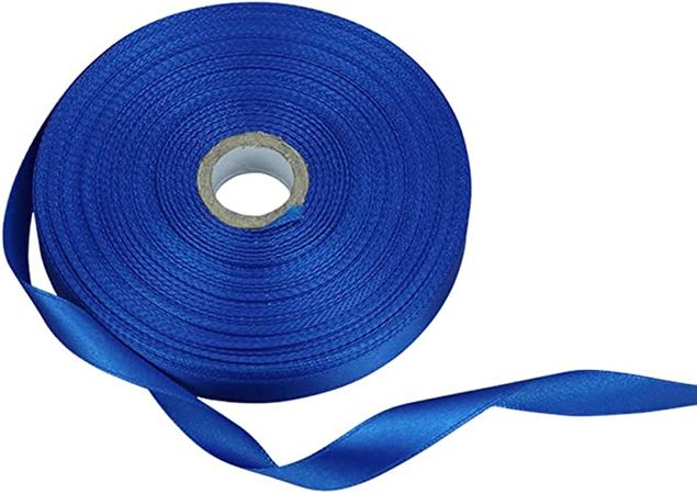 1/2" Single Face Solid Polyester Satin Ribbon 50 Yards for Gift Package Wrapping,Floral Design,Hair Bow Clip Making,Crafting,Sewing,Wedding Decor,Boy Girl Baby Shower, Royal Blue