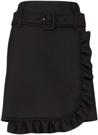 belted ruffle mini skirt