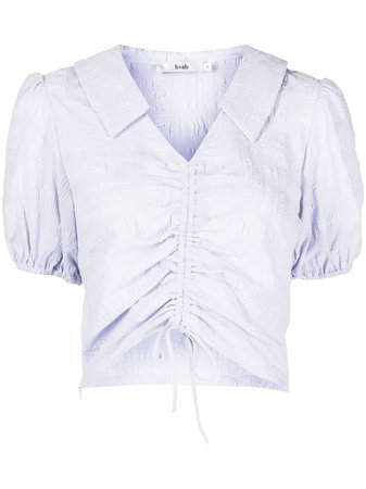 b+ab waffle-textured Ruched Front Blouse - Farfetch