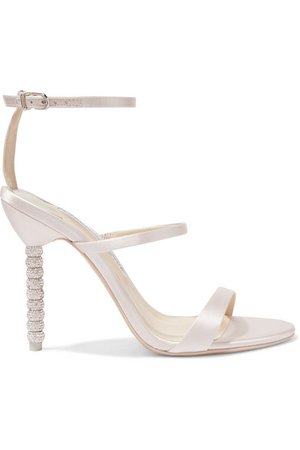 Sophia Webster | Rosalind crystal-embellished satin sandals | NET-A-PORTER.COM