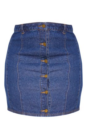 Plus Mid Wash Denim Mini Skirt | Plus Size | PrettyLittleThing USA