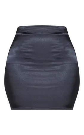 Black Satin High Waist Mini Skirt | PrettyLittleThing USA