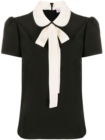 Redvalentino Pussycat Bow Short-Sleeved Blouse