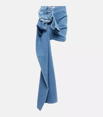 Denim Sash Miniskirt in Blue - Magda Butrym | Mytheresa