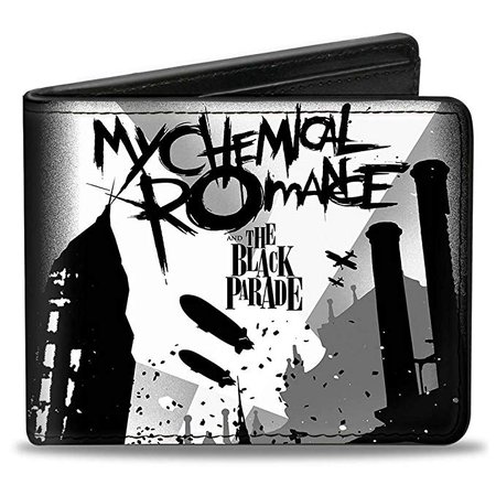 Amazon.com: Buckle-Down Men's Wallet My Chemical Romance The Black Parade Blimps/city Gray Accessory, -Multi, One Size: Clothing