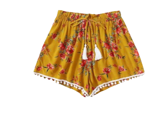 yellow floral shorts
