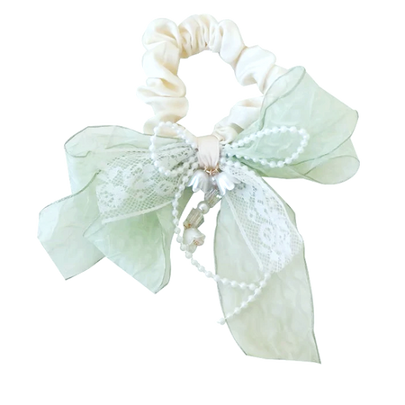 The Cottagecore Lily of the Valley Hair Tie Mint (Dei5 edit)