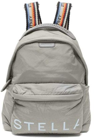 Rainbow Strap Padded Backpack - Womens - Grey Multi