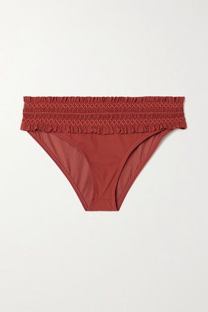 Brick Costa shirred bikini briefs | Tory Burch | NET-A-PORTER