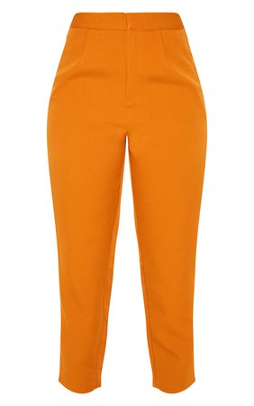 Mustard Cropped Pants | Pants | PrettyLittleThing USA