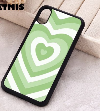 green heart phone case