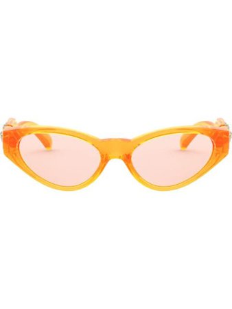 Versace Eyewear oval frame glasses orange & gold VE43735311U8 - Farfetch