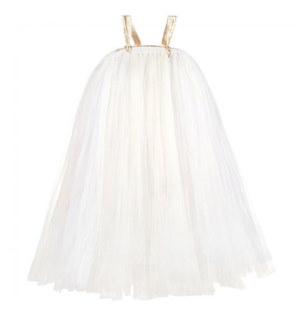 Fluffy white dress
