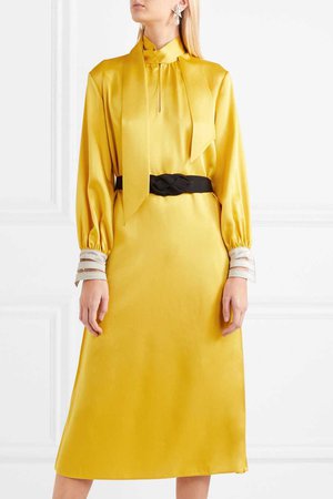 Fendi | Belted crepe de chine midi dress | NET-A-PORTER.COM | style | Pinterest