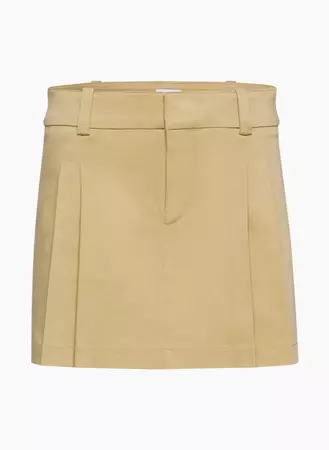 Cotton sateen pleated micro skirt tan RIDER SKIRT | Aritzia US