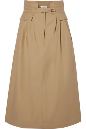 SEA | Kamille stretch-cotton twill midi skirt