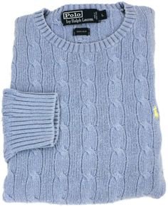 Vintage Polo Ralph Lauren Cable Knit Sweater Mens Size Large Light Blue Crewneck Silk Pullover Preppy Men Sz 19… | Preppy pullover, Light blue sweater, Vintage polo