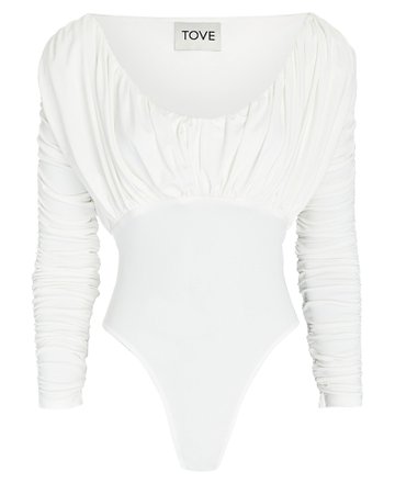 TOVE Tess Ruched Jersey Bodysuit | INTERMIX®