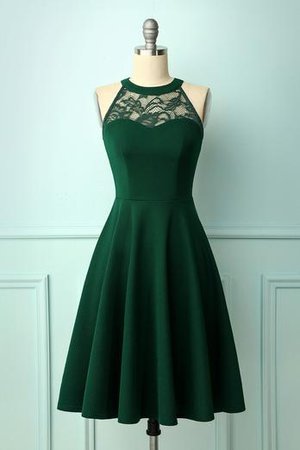 Vintage Dark Green A Line Keyhole Back Bridesmaid Homecoming Crepe Dress with Lace – ZAPAKA