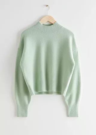 Pullover mit Stehkragen - Mint - Sweaters - & Other Stories DE