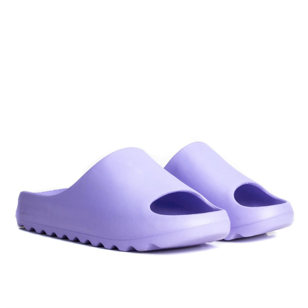 purple Yeezy slides