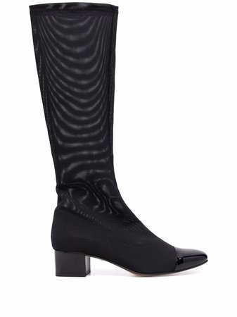 Carel square-toe block-heel boots
