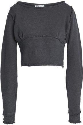Cropped French Cotton-blend Terry Sweatshirt
