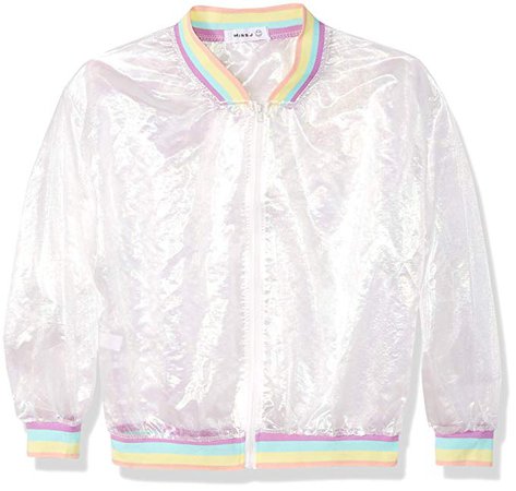 Amazon.com: Aimeio Women Girl Jacket Rainbow Hologram Iridescent Transparent Mesh Jacket Sun-Proof Coat (Rainbow): Sports & Outdoors
