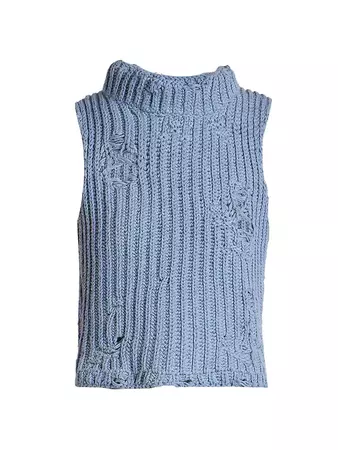 Shop JW Anderson Distressted Cropped Sweater Vest | Saks Fifth Avenue