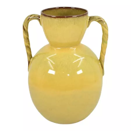 Nicodemus Vintage Mid Century Modern Pottery Yellow Twist Handled Vase – Just Art Pottery