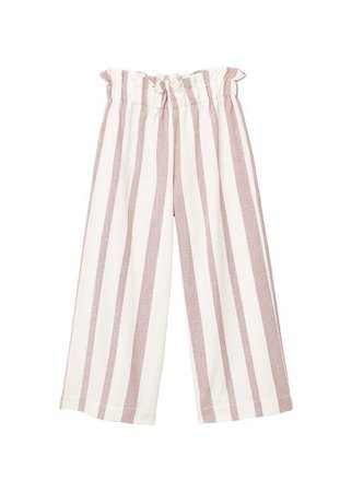 MANGO Striped crop trousers