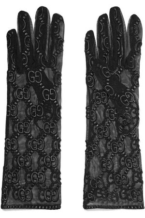 Gucci | Embroidered tulle gloves | NET-A-PORTER.COM