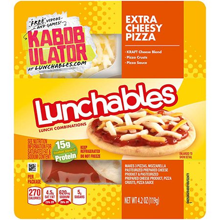 Lunchables Extra Cheesy Pizza (4.2 oz Tray): Amazon.com: Grocery & Gourmet Food