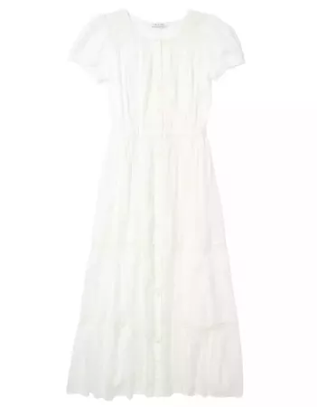 AE Lace Short-Sleeve Midi Dress