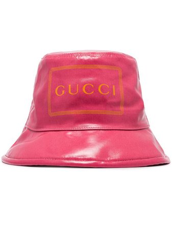 Shop pink Gucci logo-print bucket hat with Express Delivery - Farfetch
