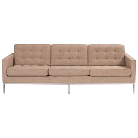 Florence Knoll for Knoll Fabric Relaxed Sofa For Sale at 1stDibs