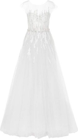Mira Zwillinger Navara Sequined Silk And Cotton-Blend Tulle Gown